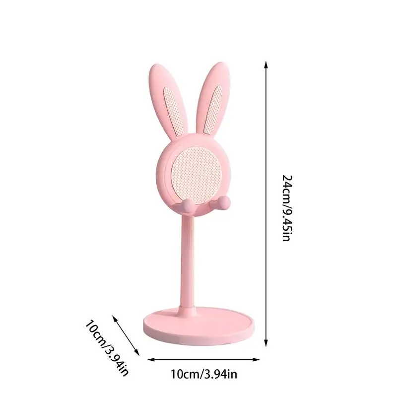 핑크 전화 홀더 데스크탑 휴대 전화 스탠드 아이폰 13 14 삼성 스마트 폰 조정 가능한 사랑스러운 토끼 만화 테이블 지원