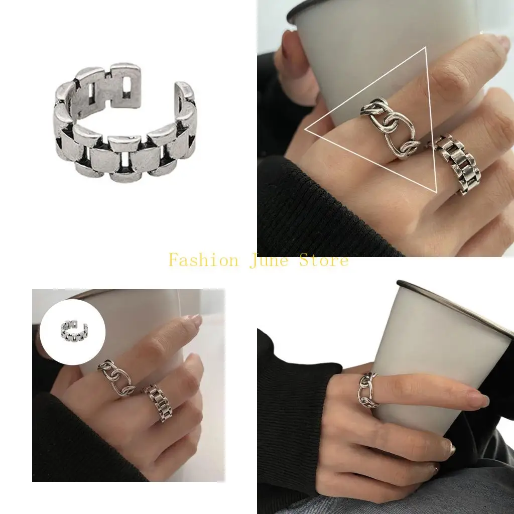 N5KA Elegant Twisted Line Open Ring For Women Adjustable Geometric Finger Accessories