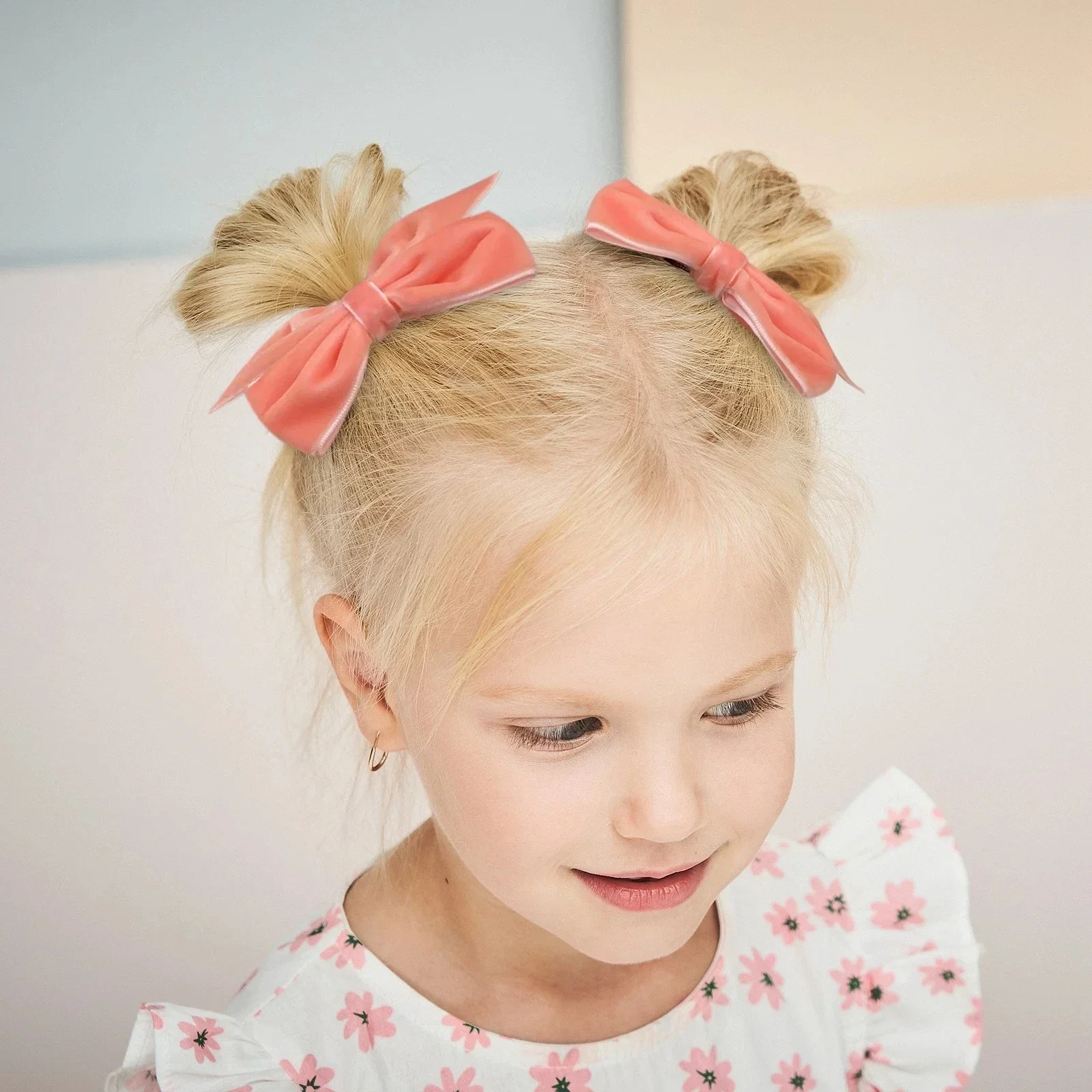 4.3Inch Solid Velvet Bows Hair Clip For Girl Hair pin New Handmade Bowknot With Clips Headwear Kids Hair Accessories Wholesale