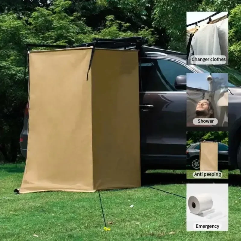

Portable Vehicle Side Shower Tent Automotive RV Tailgate Van Restroom Shelter,Changing Dressing Room Outdoor Camping(No Support)