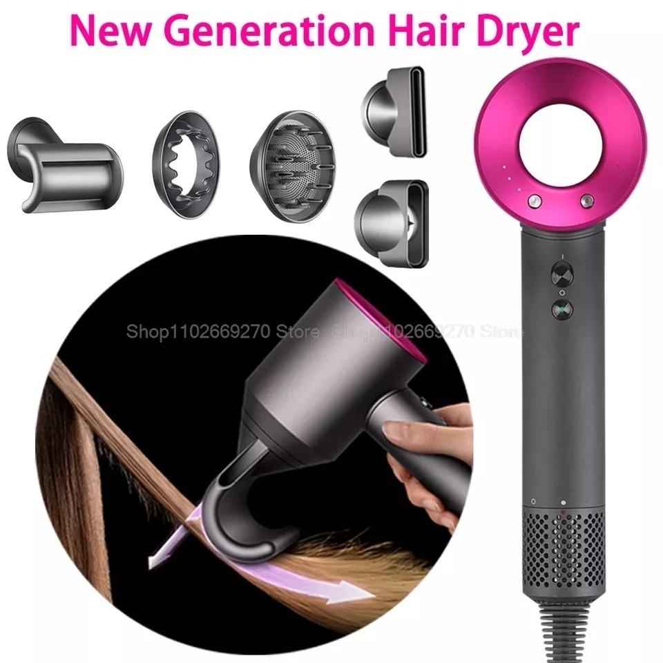 Professinal Leafless Hair Dryer 220V Negative Ion Quick Dry Home Powerful Constant Flyaway Attachment Anion Electric Hair Dryers