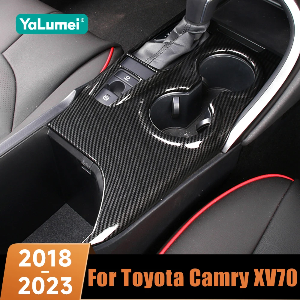 

Автомобильный держатель для чашки с переключением передач, декоративная панель, наклейка из углеродного волокна, ABS для Toyota Camry XV70 2018 2019 2020 2021 2022 2023