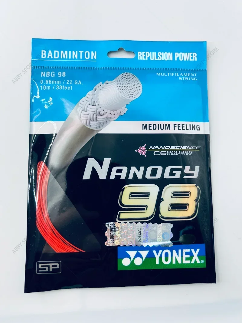 YONEX Rakieta do badmintona Struna YY NBG98 (0,66 mm) Wytrzymałość Wysoka elastyczność Profesjonalne zawody treningowe Wysokiej jakości struna BG98