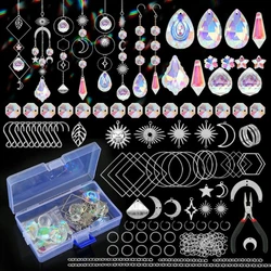 200Pcs DIY Sun Catchers Making Set Craft DIY Suncatchers Making Set for Adult Kids Crystal Suncatchers Set with Hooks