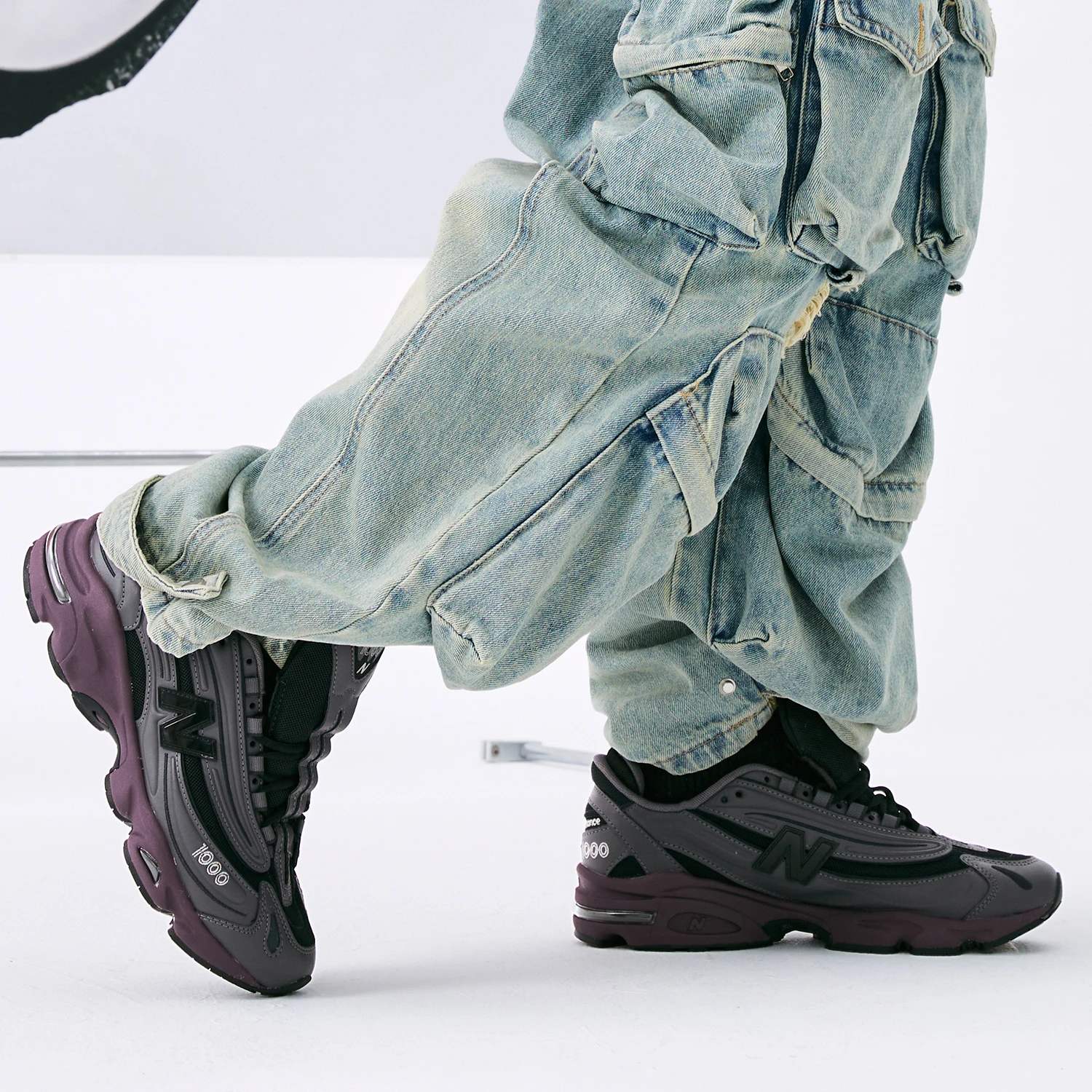 New Balance NB 1000 - حذاء كاجوال منخفض القطع للرجال والنساء، لون رمادي غامق #6