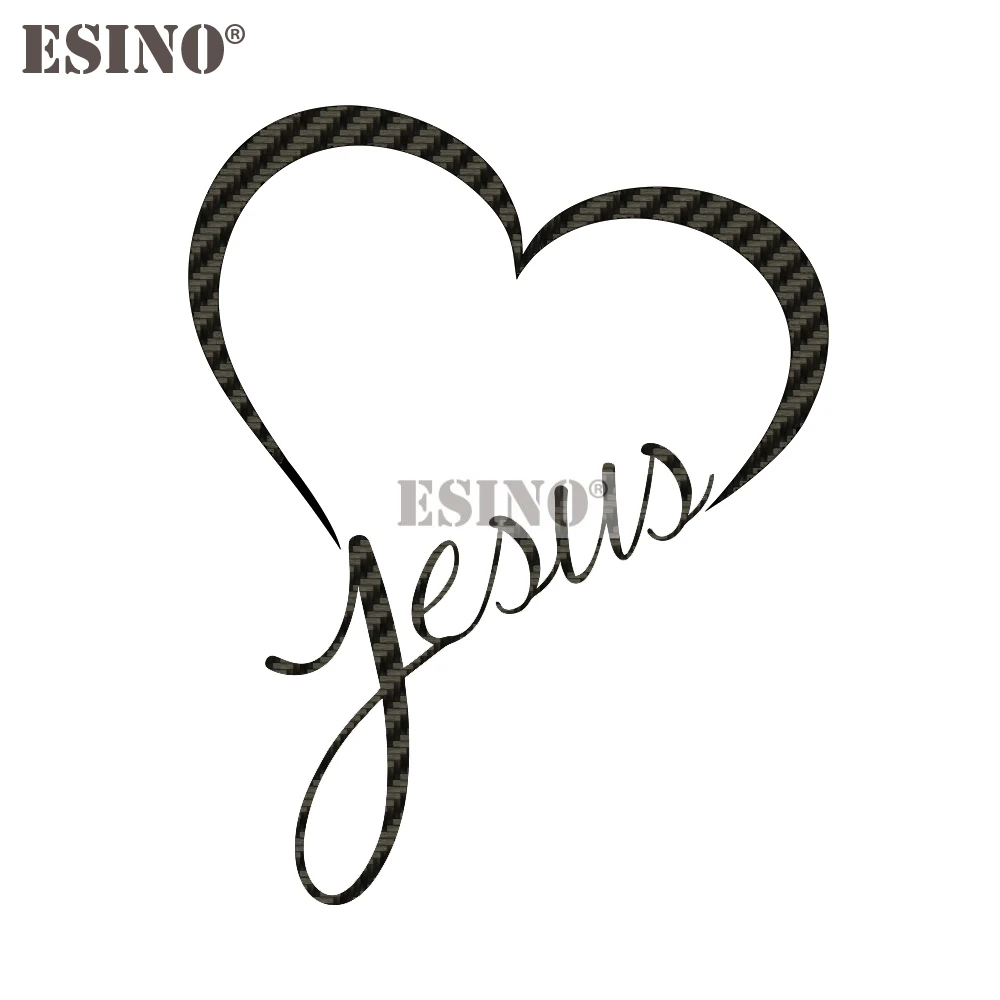 Car Styling Jesus Heart PVC 3D Carving Car Vinyl Creative Decal Cartoon Sticker Bumper Body Decal Pattern Vinyl