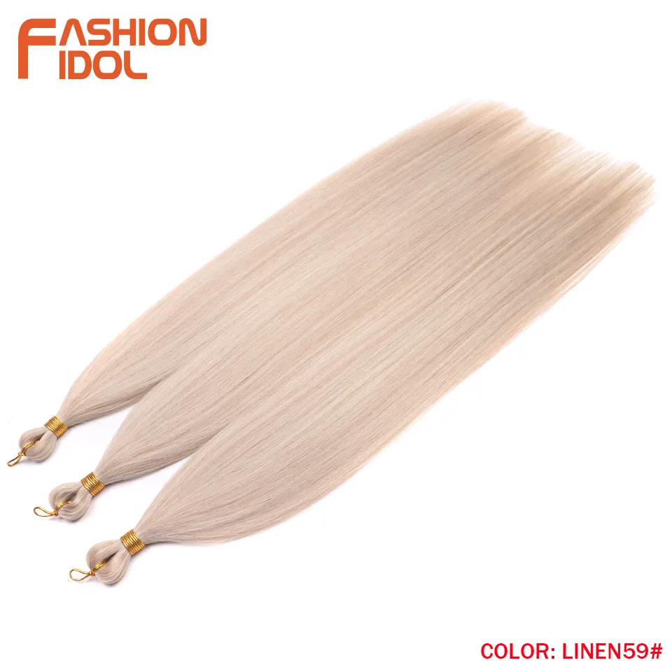 Ariel glattes Haar Bündel häkeln Zöpfe Haar synthetische 28 Zoll 3 Stück Flechten Haar Ombre blonde Yaki häkeln Haar verlängerungen – Detail 11