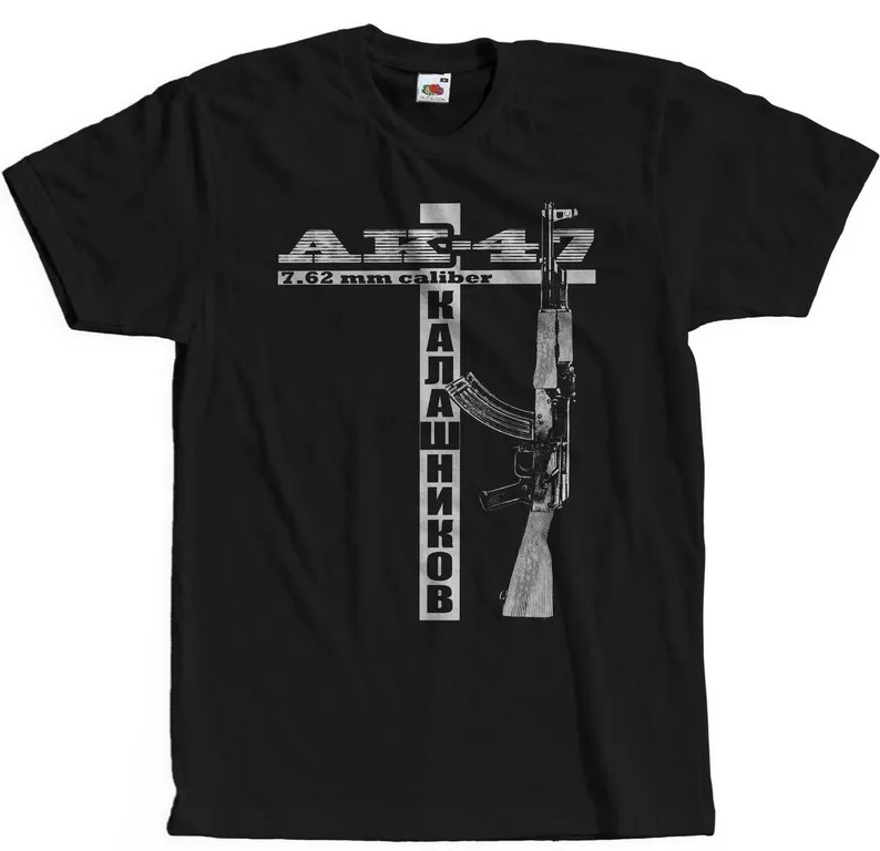 

Ak-47 T-Shirt Kalashnikov Ussr Soviet 7.62 Gun Tank Top Combine Fun Printed Shirt Men's And Women's Short Sleeve T-shirts