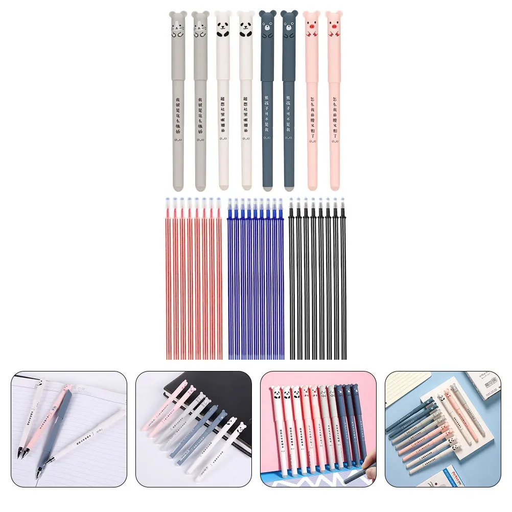 

1Set Erasable Pens Cartoon Shaped Ergonomic Pen Body Smooth Writing Pens for Students Creative Gel Taking Office