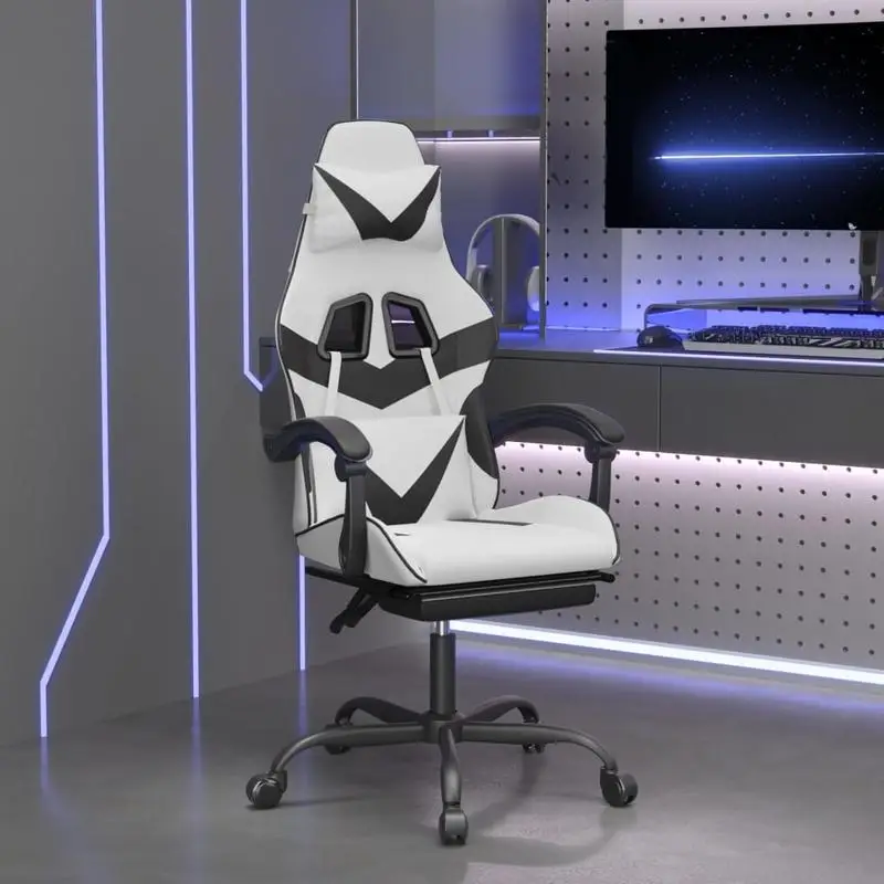 Silla De Juego/Silla De Oficina. Presenta Un Marco De Metal, 360 ° Silla Giratoria, Respaldo Ajustable, Cómoda Y Duradera, Con Una Capacidad Máxima De Peso De 120 Kg. Adecuado Tanto Para Oficinas Como Para Oficinas En Casa. Cuero Sintético Blanco Y Negro — -57%, 182.15€ Coupon, from 137.41€ – 57% descuento – €137.41