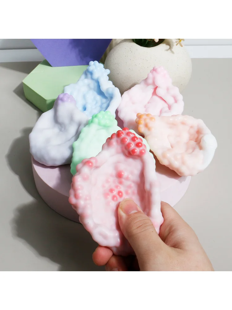 Boule anti-Stress pour Smoothie de raisin, balle bruyante, jouets Fidget, Squishies sous vide façonnable, balle de sable pour enfants et adultes