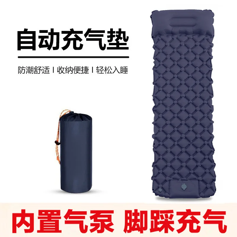 Single Person Inflatable Sleeping Pad, Portable Air Mattress for Outdoor Camping Tent, Moisture Resistant Mat