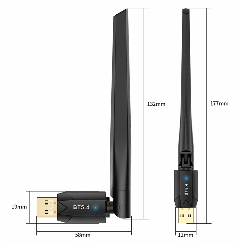 USB 블루투스 5.4 어댑터 드라이버, 무료 블루투스 어댑터, 컴퓨터 USB 블루투스 동글, 150M