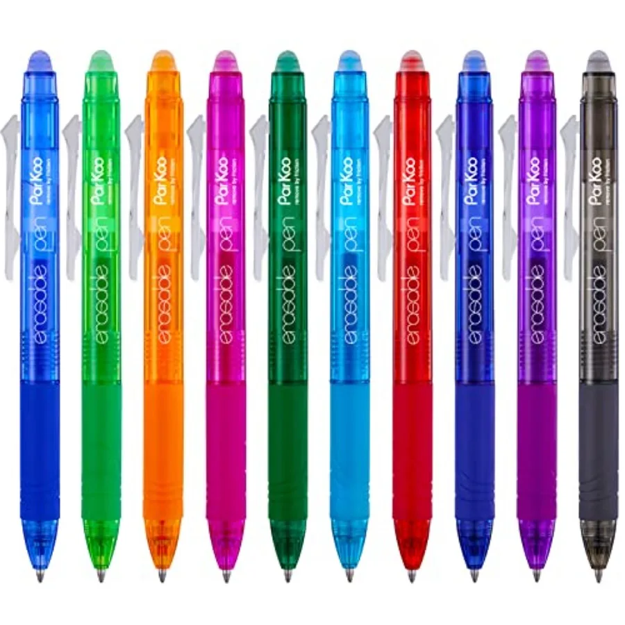 

Retractable Erasable Gel Pens Clicker, Fine Point 0.7mm, Assorted Color Inks for Drawing Writing, 10-Pack