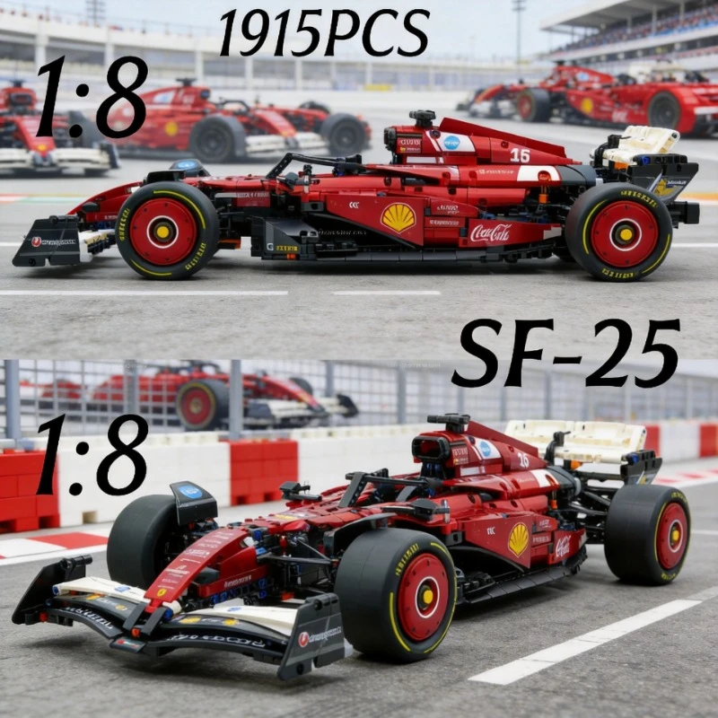 MOC Technical SF-25 Racing Car Building Blocks Adults Mechanical Group 1915PCS Construction Brick Model Kit Children Toys Gifts