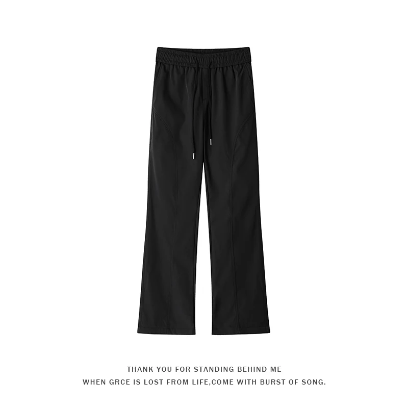 Spring 2026 Plus Size Slimming Flared Pants Asymmetrical Casual Trousers New Arrival Fashionable Plus Size Clothing
