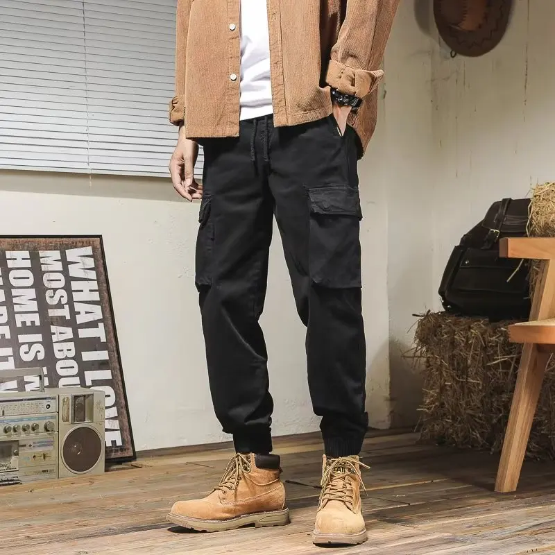 

Hong Kong Style Men's Casual Workwear Pants Loose Cuffed Long Trousers Trendy Autumn Winter Fashion Brand Handsome