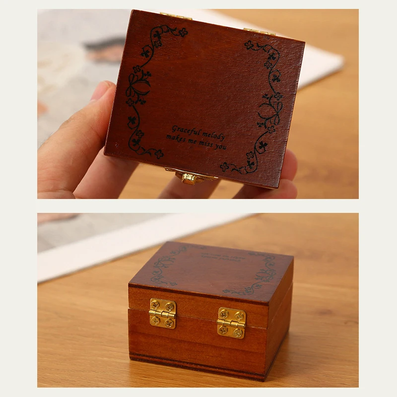 Ali-HMA76 1Pc 1:12 Dollhouse Miniature Vintage Wooden Suitcase Storage Box Toy for Children's Dollhouse Furniture Decoration