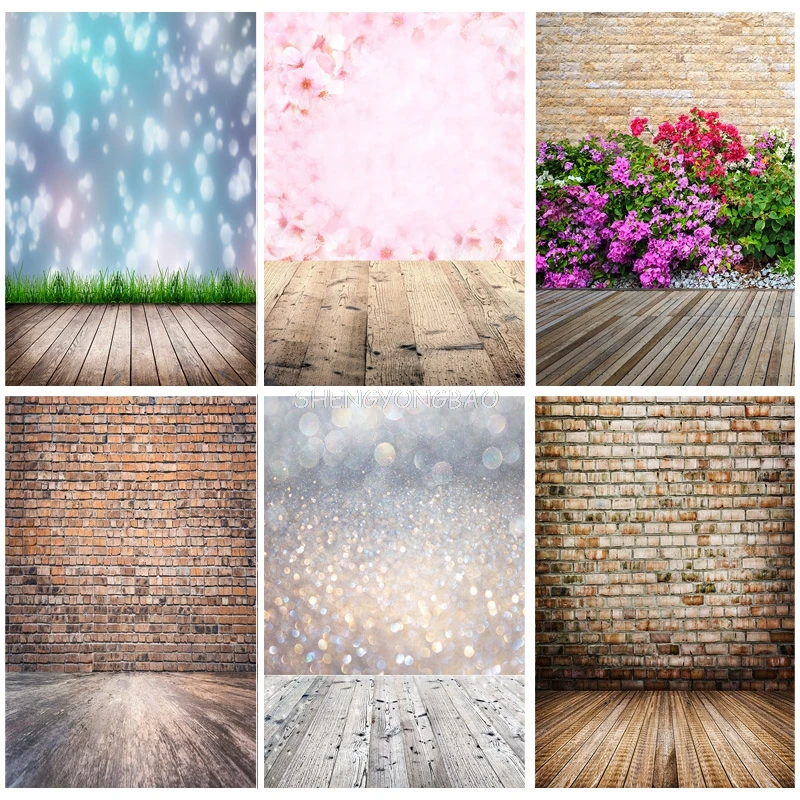 Vinyl custom Photography Background Scenery Wall Wooden Floor  Baby Portrait Photo Backdrops Studio Props  22312 HJU-02