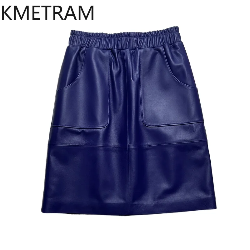 

KMETRAM 100% Top Layer Sheepskin Skirts for Woman 2025 High Quality Genuine Leather Straight Skirt Autumn Women Clothing юбка