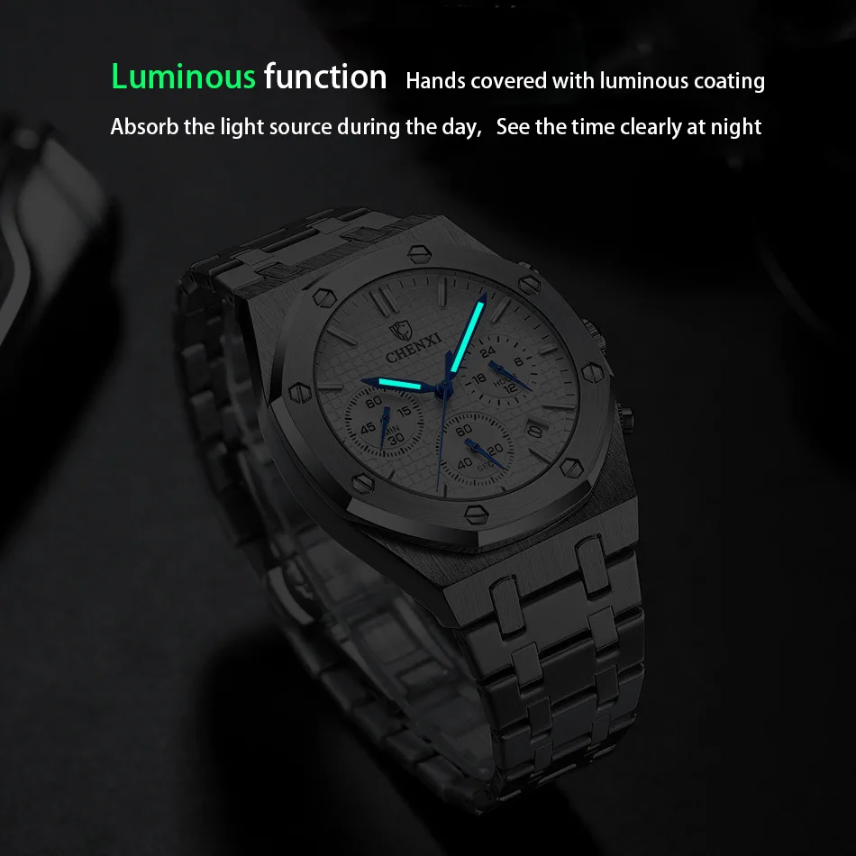 2023 Top Luxury Brand for Men\'s Quartz Watches Men Stainless Steel Waterproof Calendar Wristwatch Male Clock Relogio Masculino