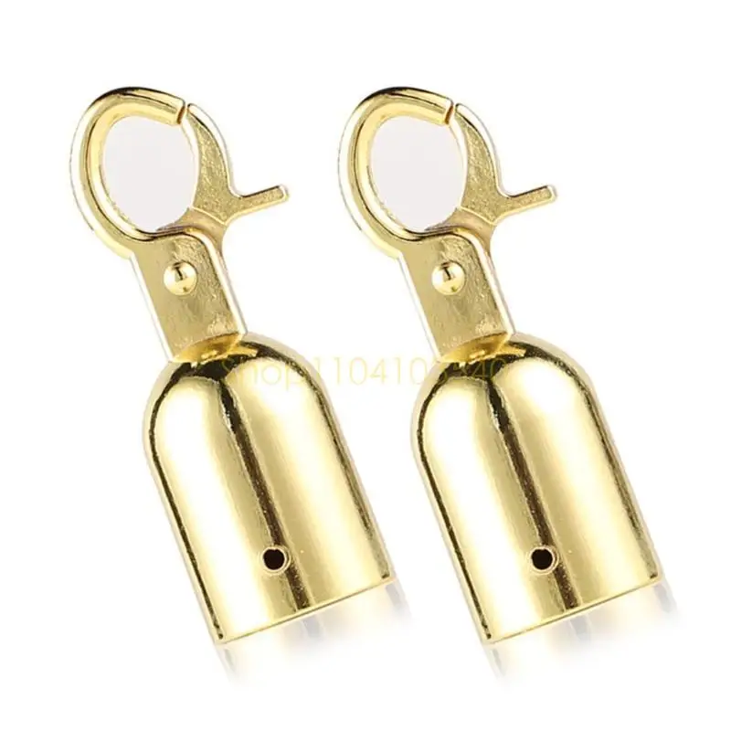 02DC 2Pieces Sturdy Stainless Steel Cord End Caps With Hook Designs for Connecting And Limiting Rope Outdoors Daily Use