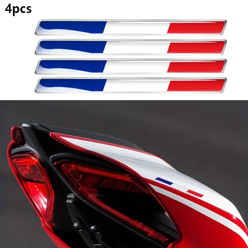 4 個の薄いフランス国旗ステッカーデカールフランスレーシングスポーツ樹脂デカールバッジ装飾イタリアの車バイクオートバイ用