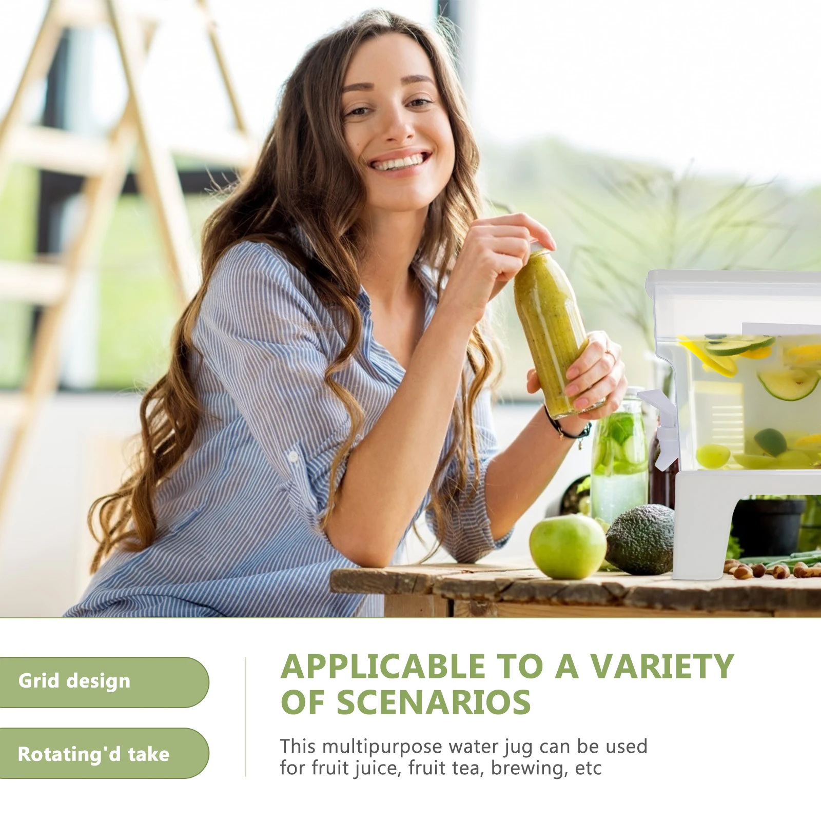 

Large Capacity Cold Jug Leakproof Beverage Dispenser Buckle Design Big Mouth Easy Outdoor Fruit Tea Juice Dispenser