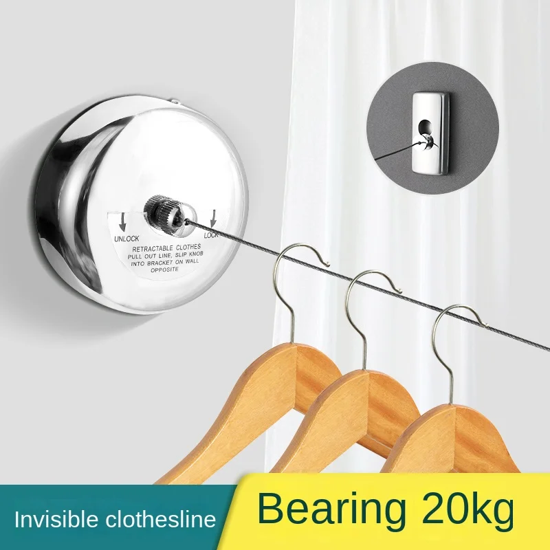 2.8M Clothes Dryer Stainless Steel Portable Clothes Drying Rack Rope Laundry Hanger Home Storage Retractable Clotheslines