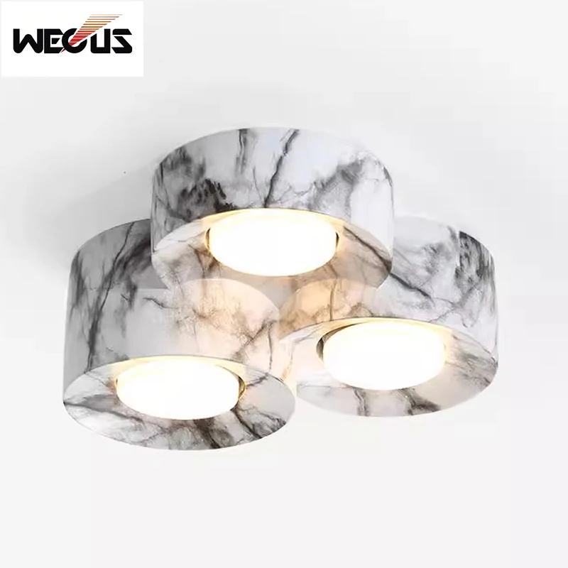 

New Modern Minimalist Ceiling Light for Hallway Entryway Closet Balcony Creative Marble Wood Grain Indoor LED Lighting Fixture