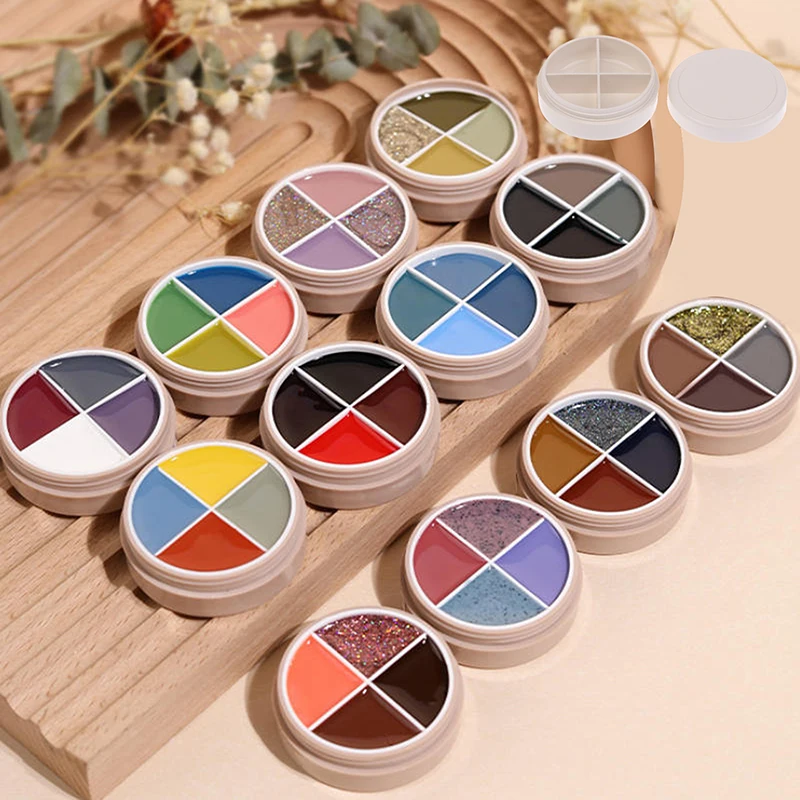 3/4 Grids Nail Patting Gel Empty Jar Glitter Polish Storage Case Manicure UV Glue Organizer Plastic Box