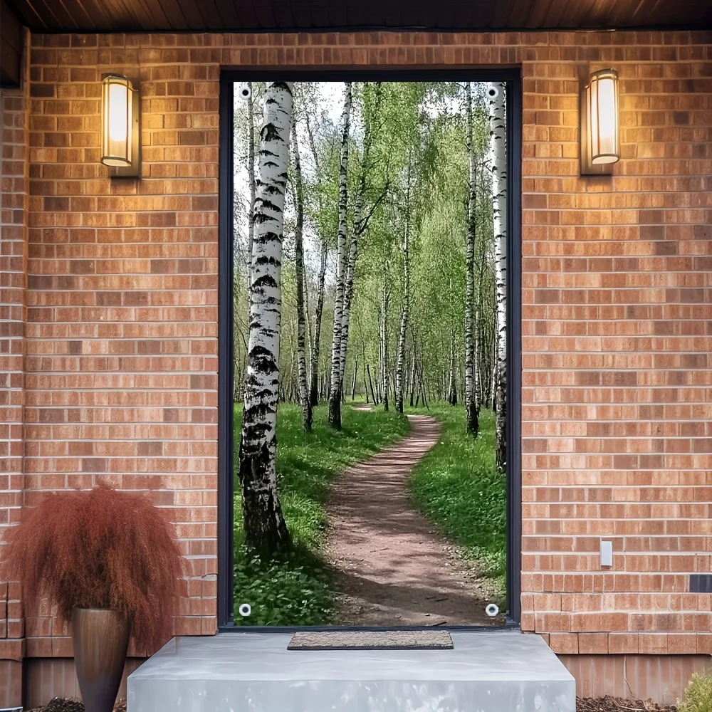 Versatile 3D Green Path Door Banner - Easy Hang, Perfect for Anniversaries & Holidays, Fits Standard Doors