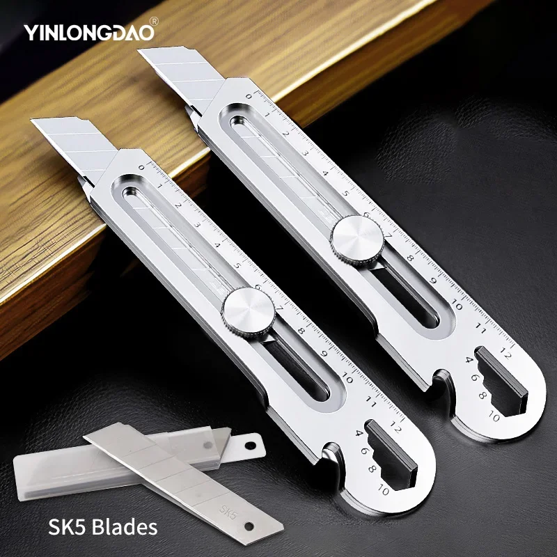 6 in 1 Retractable Utility Knife Multi-Function Opener Box Cutter Portable Office Home Courier Unboxing Stainless Steel Knifes