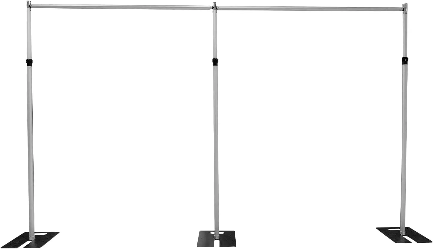 

Portable Pipe and Drape Backdrop Stand with Crossbar,10ft x 20ft Adjustable Backdrop Stand Kit for