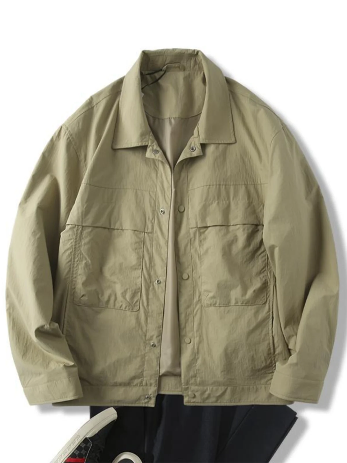 

Мужская модная рабочая куртка с воротником, верхняя одежда для весны и осени, новый корейский дизайн, ветрозащитная, с длинными рукавами, повседневная