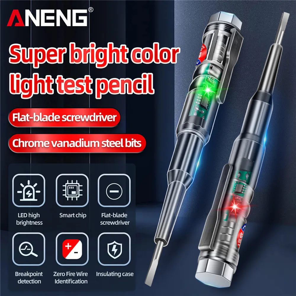 B14 Universal 24-250V Tester Elektrische Induzierte Elektrische Schraubendreher Sonde Mit Anzeige Licht Ton und Licht Alarm Tester stift