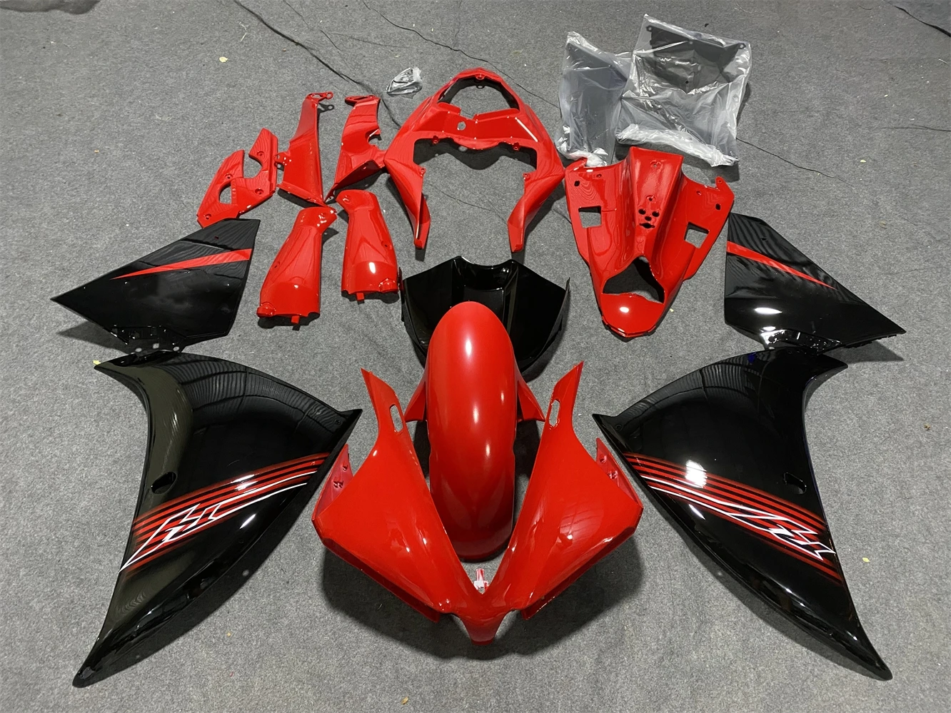 Motorcycle Fairing Kit fits YZF-R1 2009 2010 2011 2012 2013 2014 YZF1000 09 10 11 12 13 14 year body fairing Black red