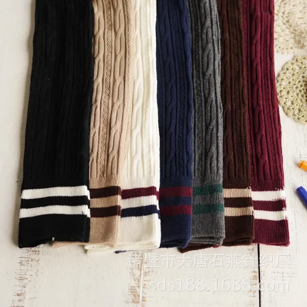 

cotton Fashion Warm Thigh High Over the Knee Socks Long students stripe Stockings For Girls Ladies Women