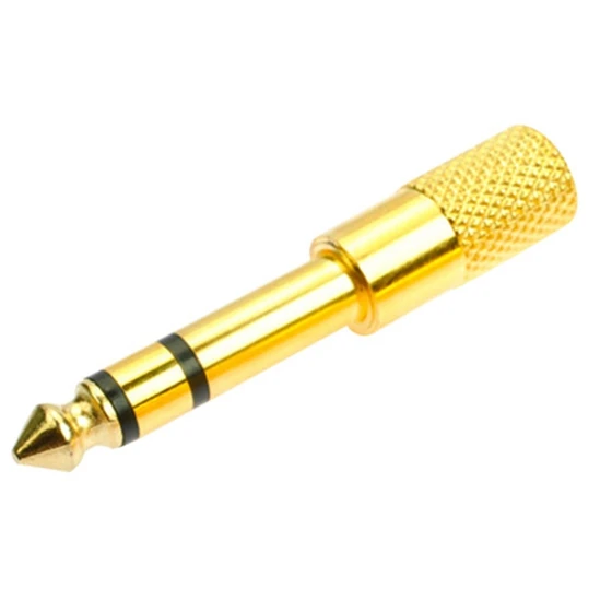 Audio-Buchse Konverter Adapter Stereo-Buchse für 6,5mm Stecker auf 3,5mm weibliche E-Gitarren Headset Mini phone (golden)