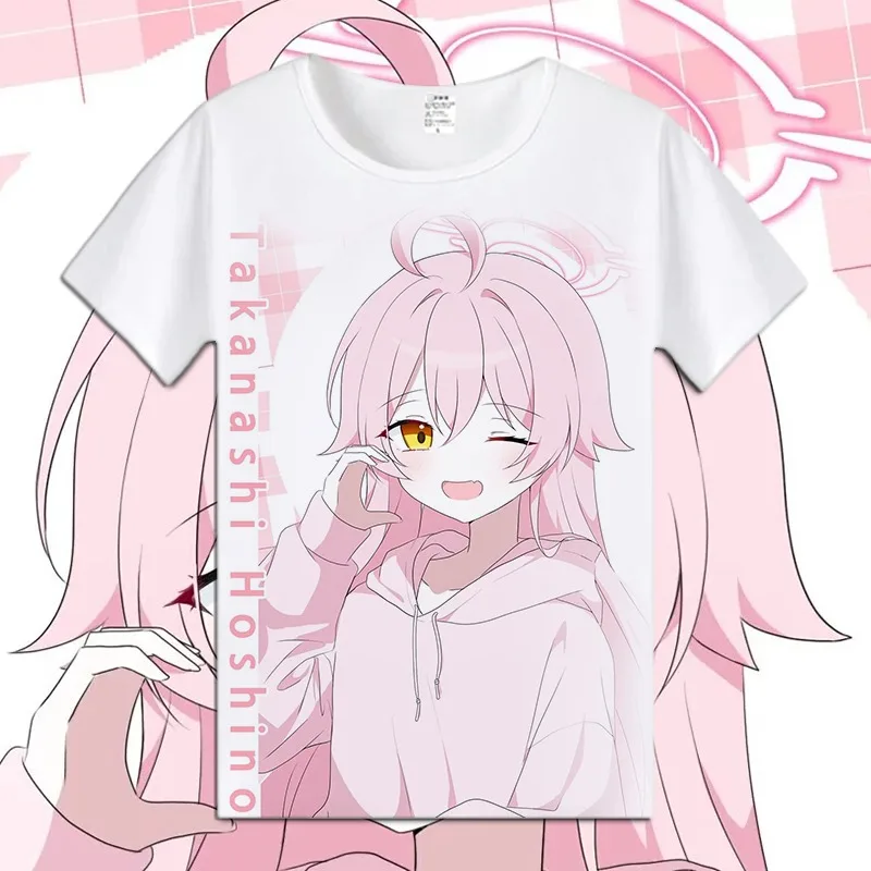 Anime Blue Archive Game Takanashi Hoshino Anime Clothes Men Women Unisex Tshirt Summer Printed T-Shirt