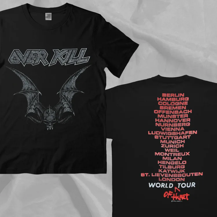 

Vintage OVERKILL Band 1993 World Europe Tour Black Double Sided T-Shirt