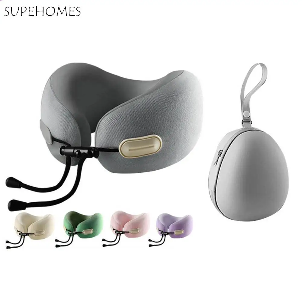 

Ergonomic U-shaped Travel Pillow Head Support with Storage Bag Office Nap Pillow Soft Comfortable Car Throw Pillow Business Trip
