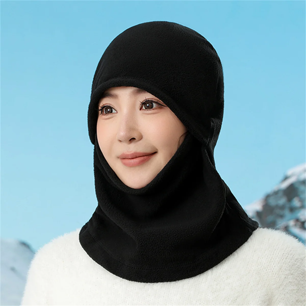 Autumn and winter polar fleece men and women sports warm headgear cycling warm integrated mask neck windproof ski hat