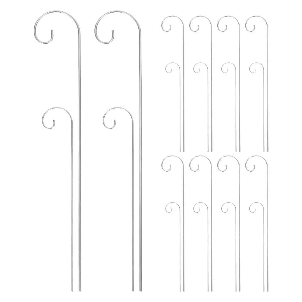 

20Pcs Silver Garden Marker Stakes Metal Shepherd Hook Plant Label Hangers Curled Tip for Outdoor Vegetable Flower Container