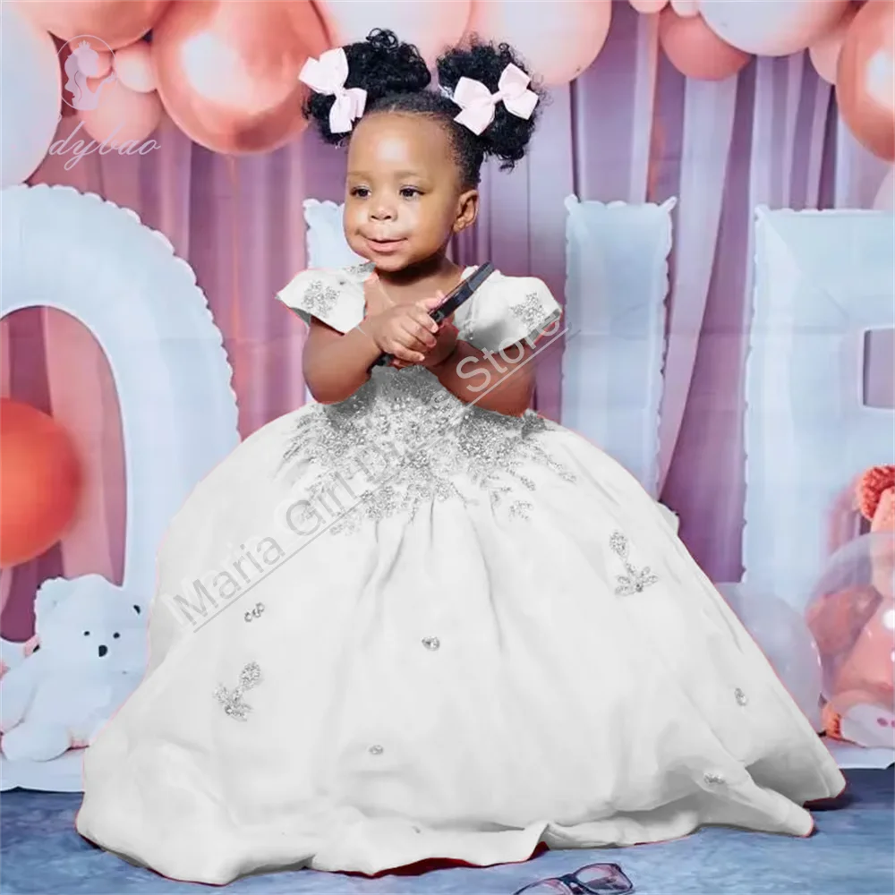 Peach Pink Flower Girl Dress For Wedding Party Customized Princess Piano Performance Host First Communion Dress