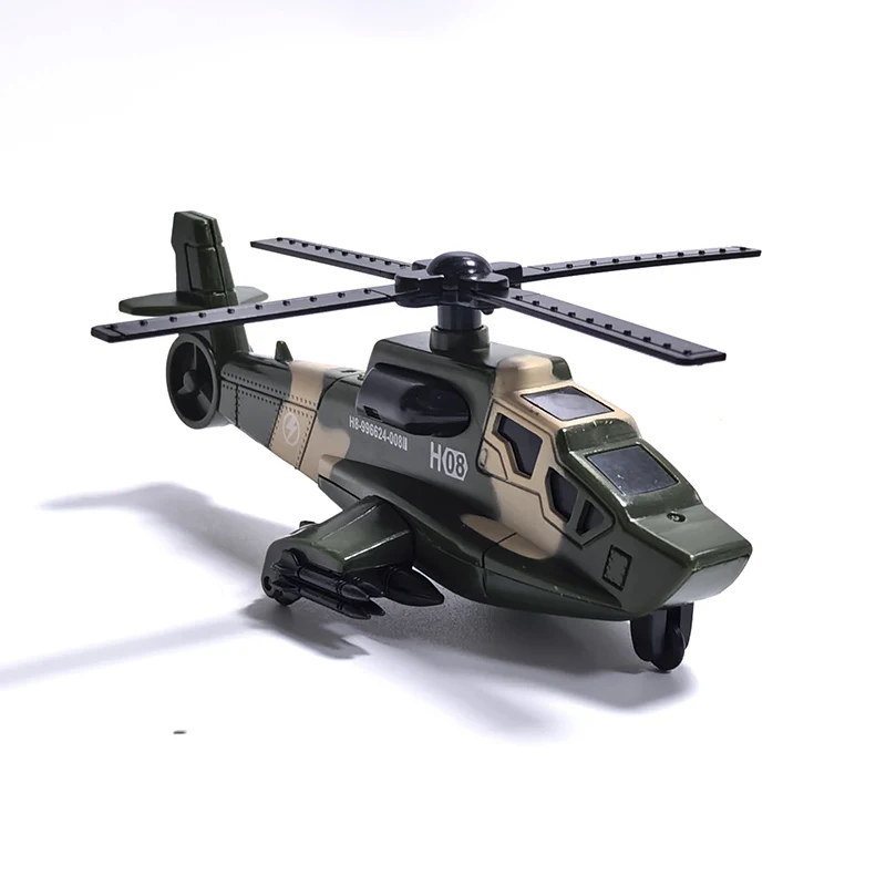 Simulation Military Armed Tank Helicopter Armored Vehicle Ambulance Truck Pull Back Car Children's Toy Model Alloy Metal+plastic