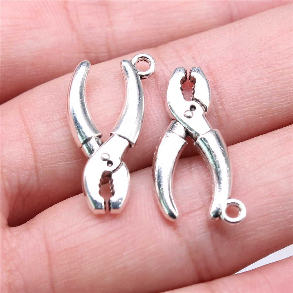 WYSIWYG 10pcs 25x12mm Pliers Charms For Jewelry Making Jewelry Accessories Antique Silver Plated Antique Bronze Plated