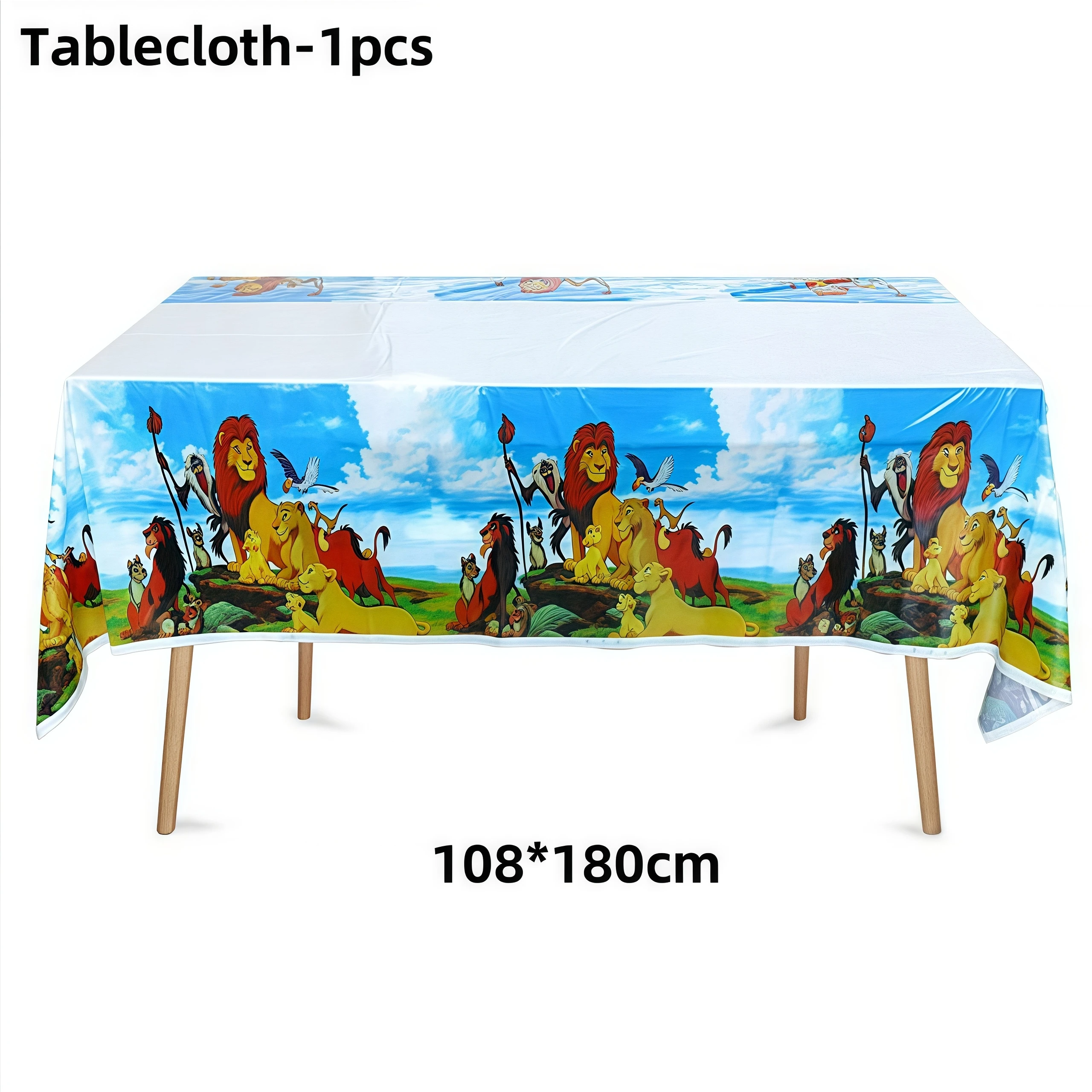 König der Löwen Simba Geburtstagsdekoration Partyzubehör Cartoon-Becher Teller Servietten Tischdecke für Kindergeburtstag Geschenk Babyparty – Detail 16