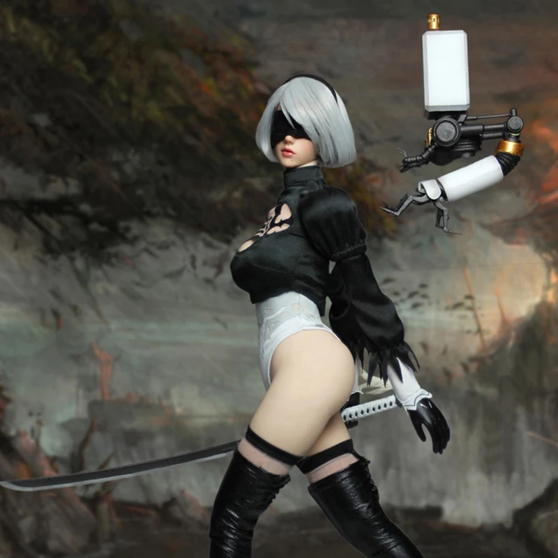 Original SUPER DUCK SET019 1/6 NieR:Automata 2B Sexy Humanoid Explosion Model Robot Set TH SCALE Collectible Figure