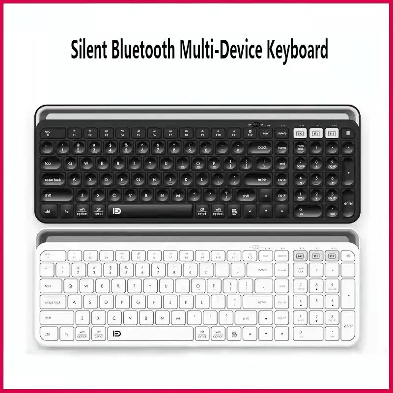 Ultra-thin mute Keyboard Bluetooth Wireless 2.4G Dual-Mode Multi-Device Function Suitable For Tablet/Mobile Phone/Computer